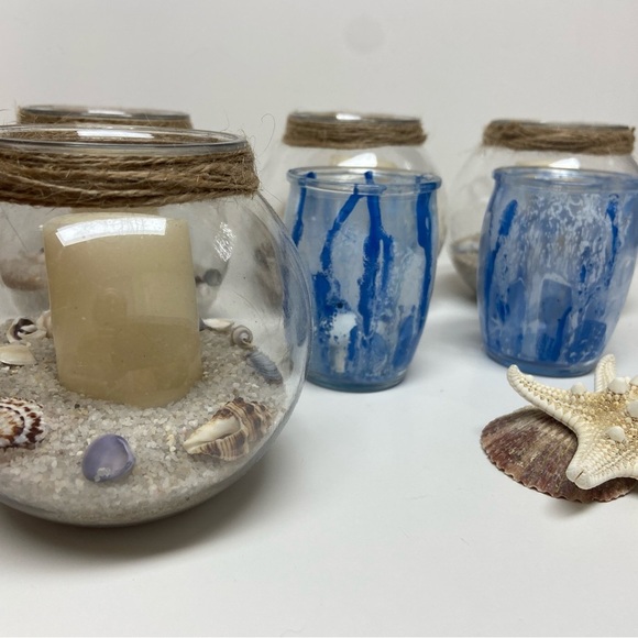 Fish Bowl Candle SET w/Sand & Real Shells - Picture 8 of 9